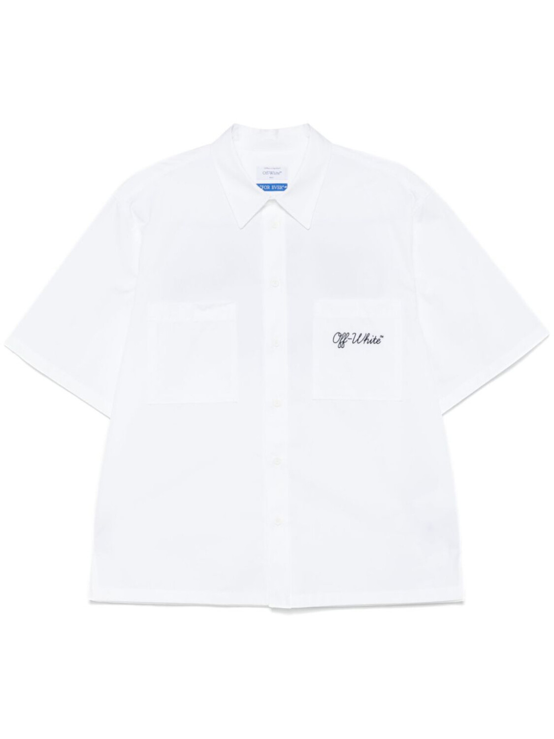 Off-White рубашка с вышитым логотипом, белый