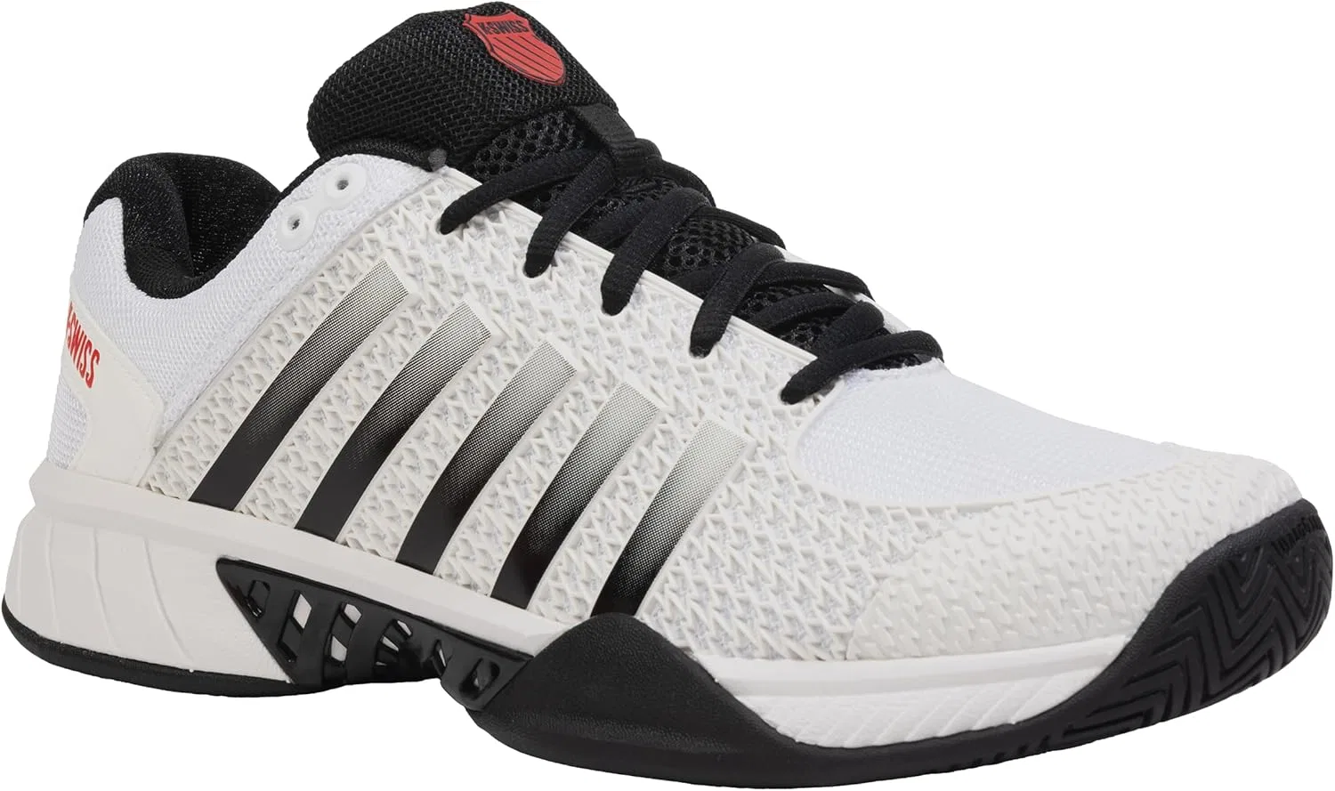 Кроссовки для пиклбола K-Swiss Express Light, белый/черный/красный — фото 2