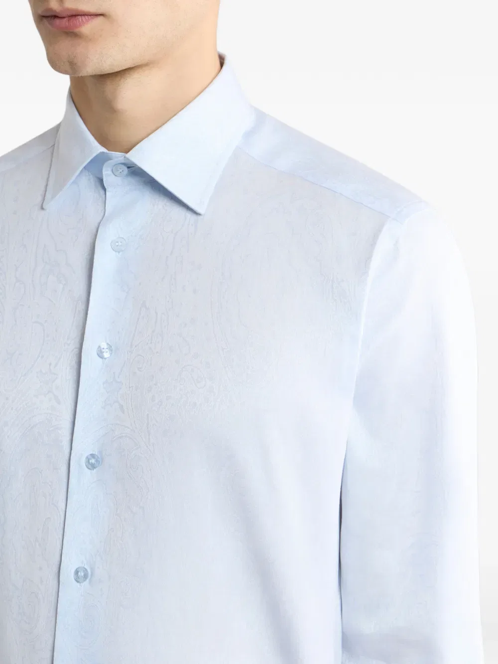 Рубашка с жаккардовым узором Etro, синий — фото 4