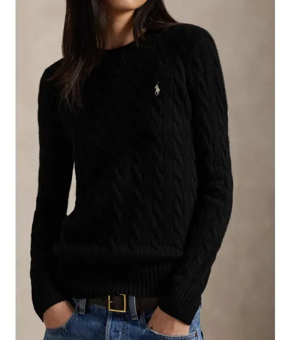 Шерстяной свитер JULIANNA regular fit Polo Ralph Lauren, черный — фото 4