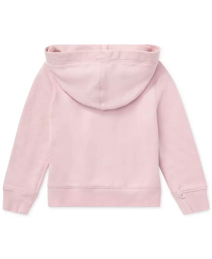 Детская и девичья худи на молнии из френч-терри Polo Ralph Lauren, розовый — фото 2