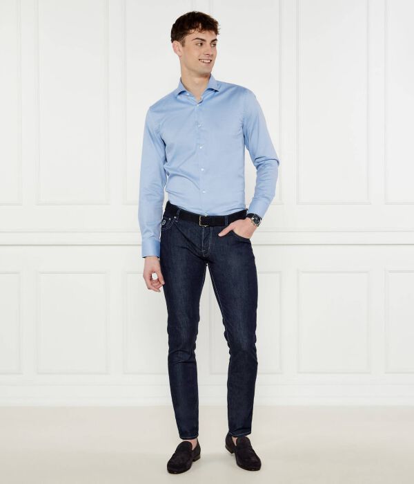 Рубашка h-моток-распространение-c1-222 Slim fit Boss, синий — фото 2