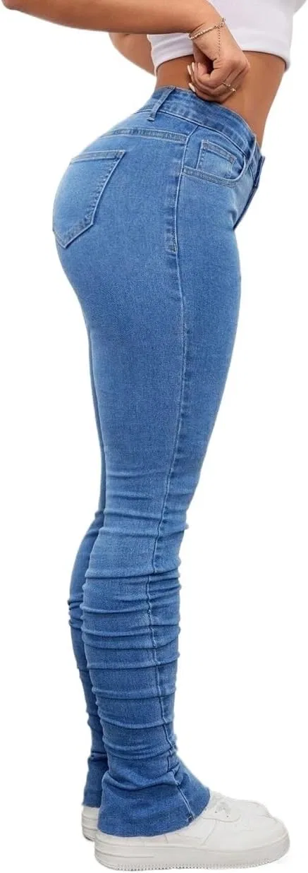 Джинсы с рюшами Medium Wash