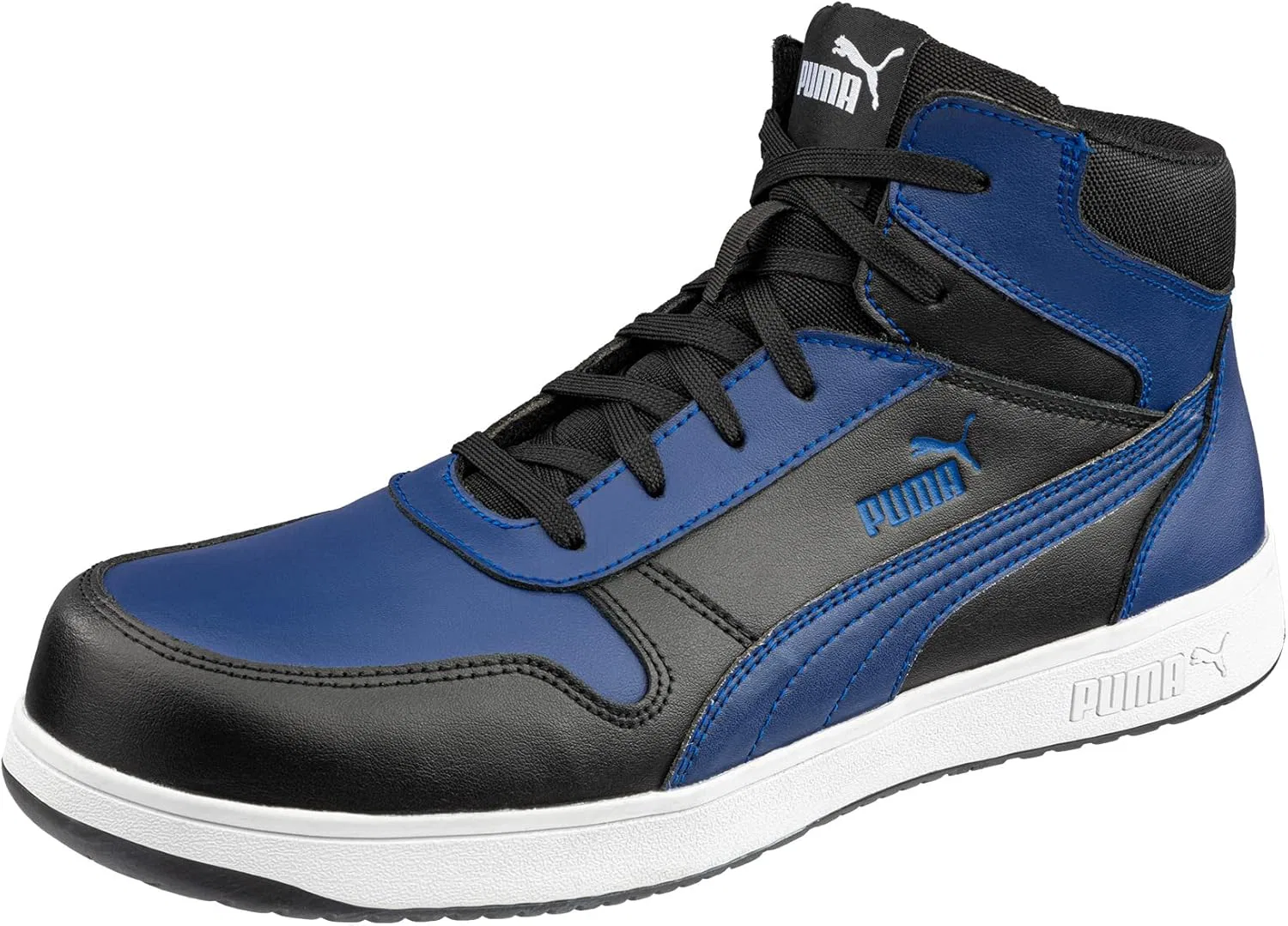 Защитная обувь PUMA Safety Frontcourse Mid S3 ESD FO HRO SR унисекс, нескользящая, безметаллическая, из стекловолокна, Blue Black