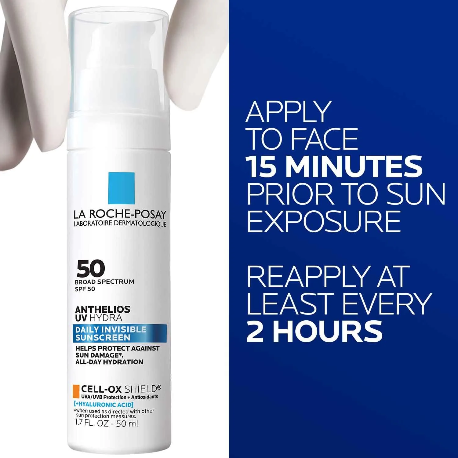 La Roche Posay Anthelios UV солнцезащитный крем SPF 50 для лица в 3 формулах: UV Tone с ниацинамидом, UV Hydra с гиалуроновой кислотой, UV Clear с азелаиновой кислотой, широкий спектр, невидимый SPF La Roche-Posay, White — фото 3
