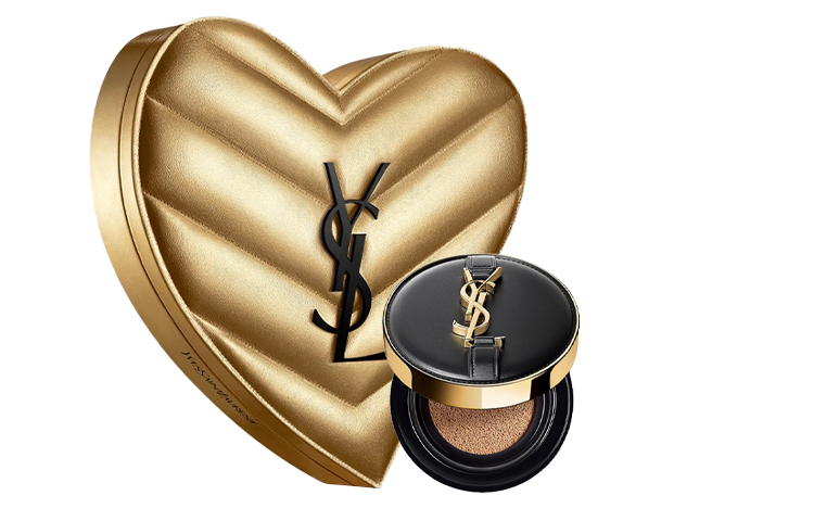 SAINT LAURENT Ограниченный Golden Air Cushion Heart Box Clear Dewy Skin тональная основа для коррекции тона кожи стойкая 14g — фото 3
