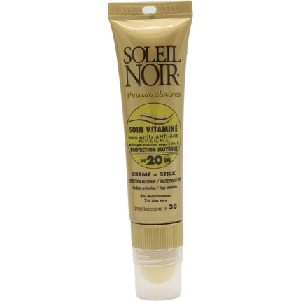 

Крем с витаминным уходом SPF 20 20 мл + стик SPF 30 2 г Soleil Noir
