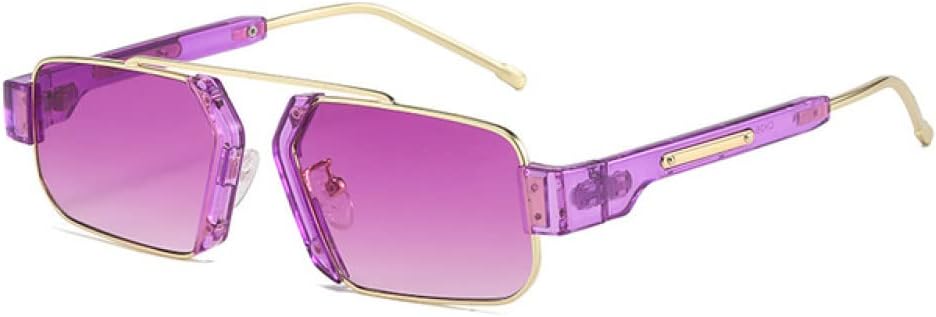 

Ретро-солнцезащитные очки с яркими линзами для женщин, прозрачные линзы с градиентом цвета "океан", защита от УФ-излучения UV400, мужские солнцезащитные очки фиолетового и розового цвета LANGSER, Golden Purple