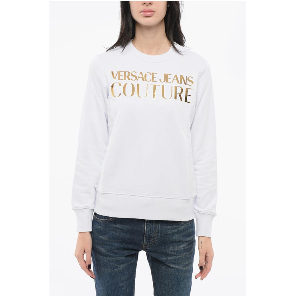 

Толстовка JEANS COUTURE с круглым вырезом MIRROR и логотипом Lamè Versace, White