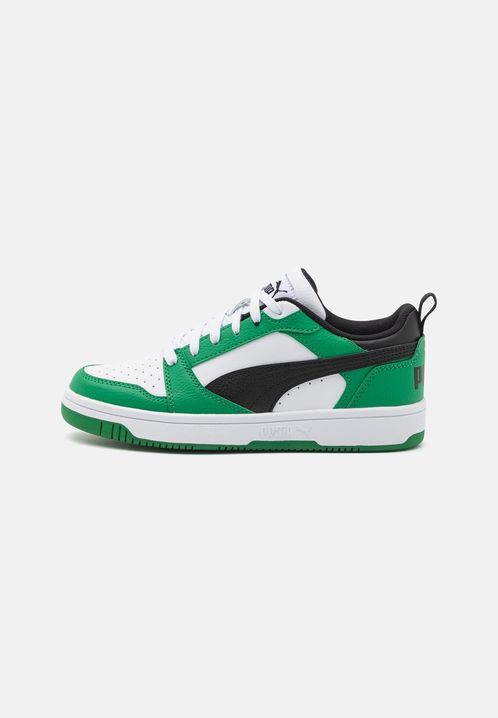 Низкие кроссовки Rebound V6 Jr Unisex Puma, цвет white/black/archive green — фото 2