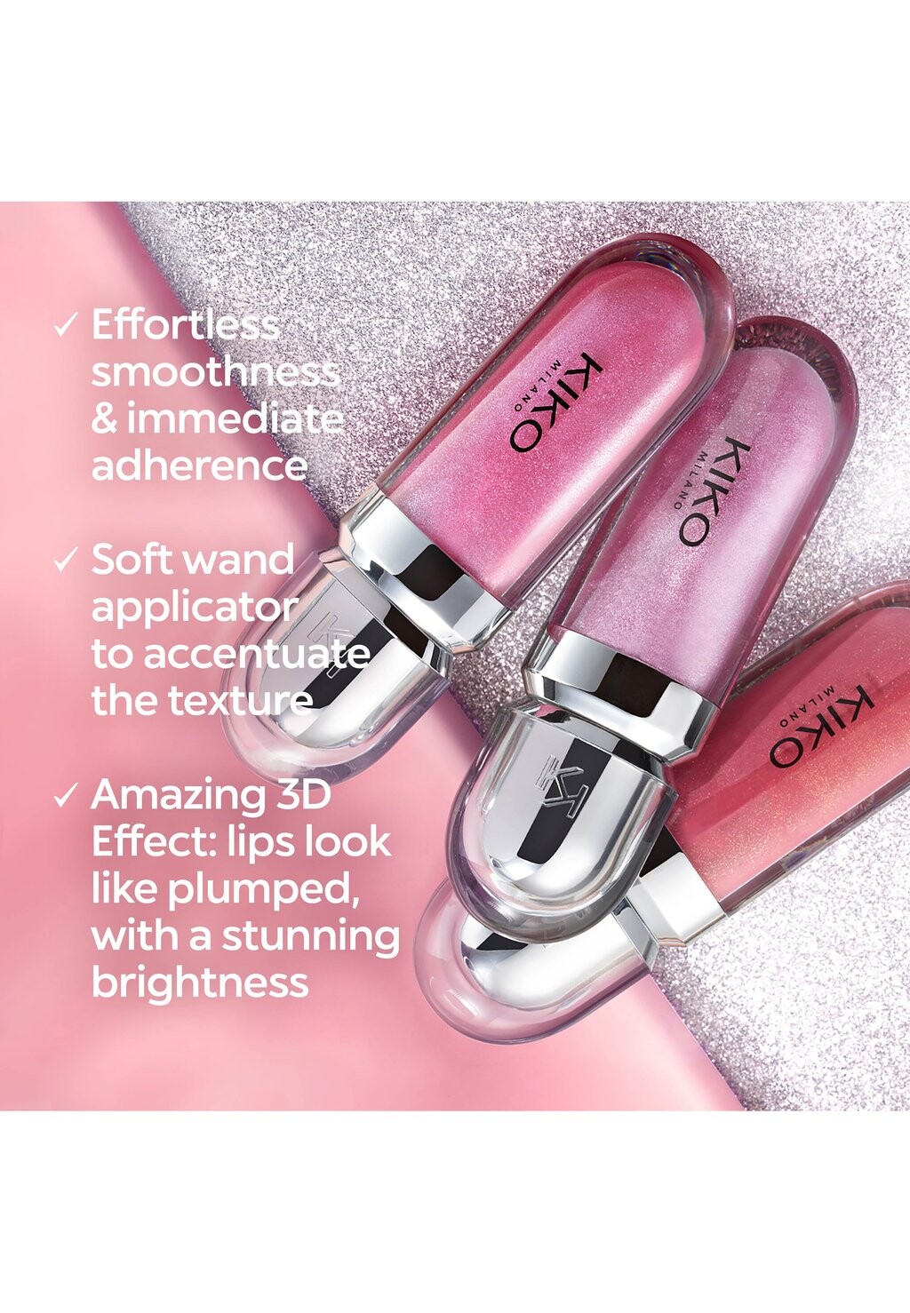 Блеск для губ 3D HYDRA LIPGLOSS KIKO Milano, цвет 32 Pearly Natural Rose — фото 3