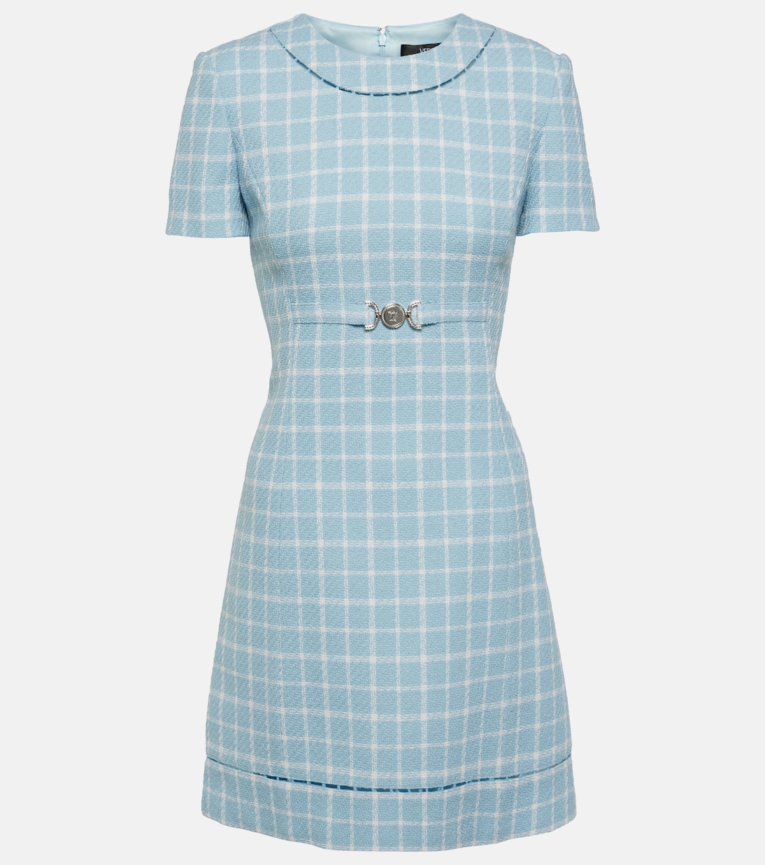 

Мини-платье Medusa '95 из шерстяного твида Versace, Pastel Blue+White