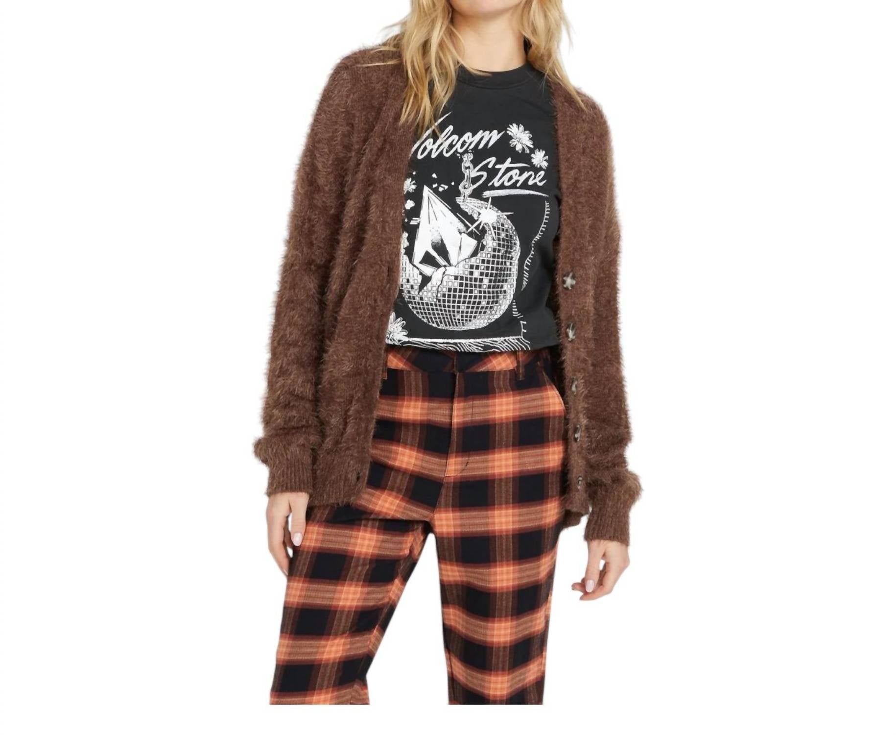 

Кардиган Fuzzigan в шоколадном цвете Volcom, цвет chocolate