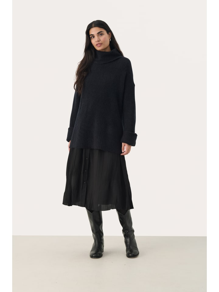 

Вязаный свитер LeahsPW свободного кроя, темно-синего цвета PART TWO