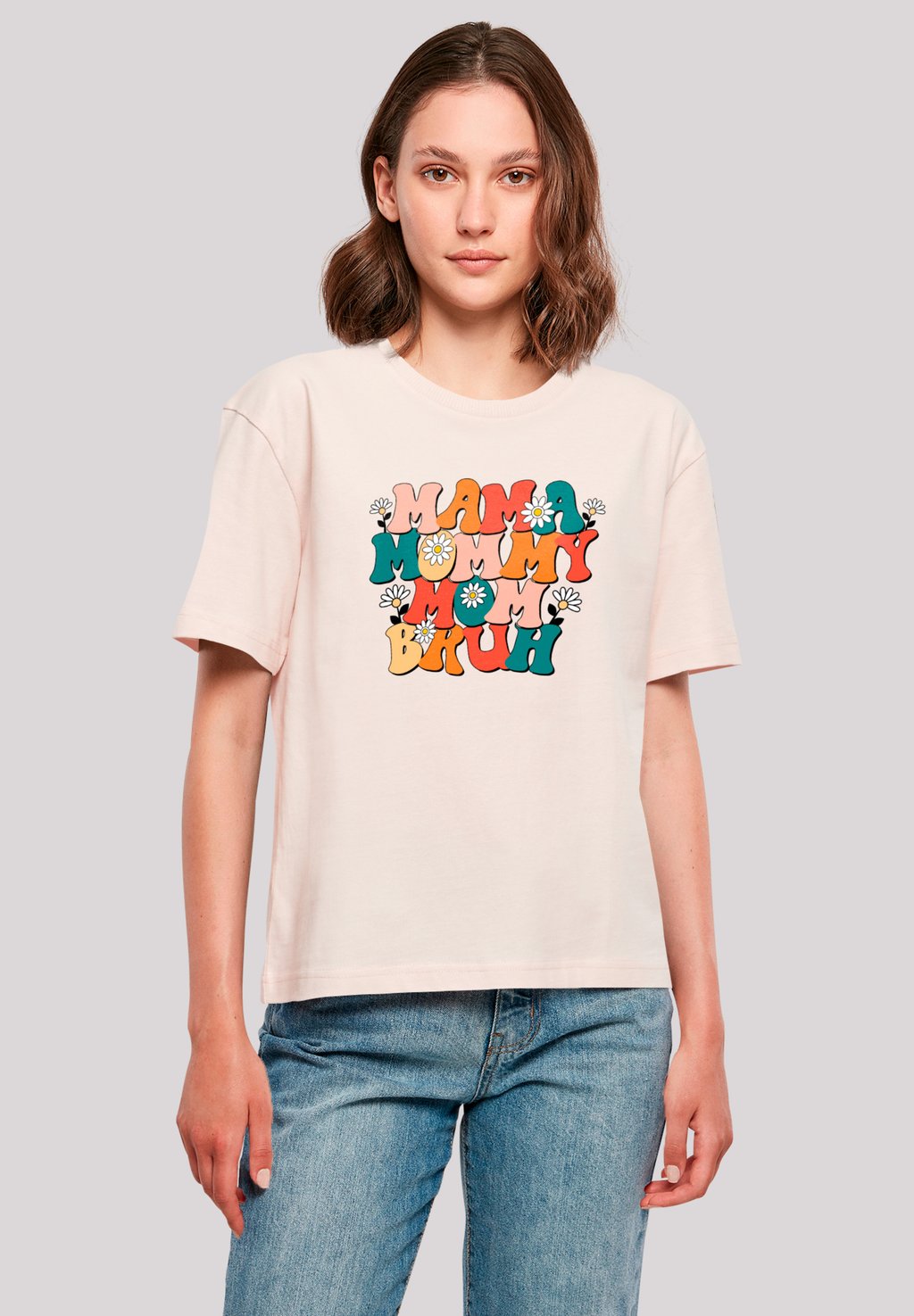 

Футболка с принтом MOTHERS DAY FLORAL ACCENT MOM LIFE F4NT4STIC, розовый