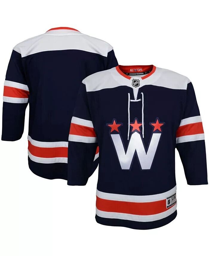 Футболка Big Boys Navy Washington Capitals 2020/21 Альтернативная Премьер-лига Outerstuff — фото 2
