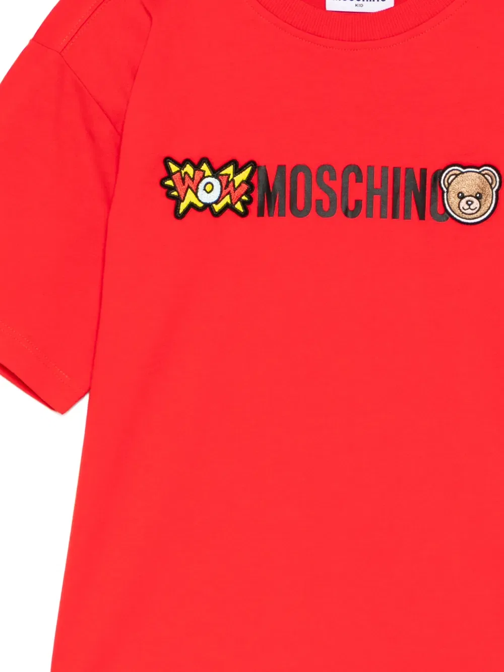 Футболка с короткими рукавами и нашивкой с логотипом Moschino Kids, красный — фото 3
