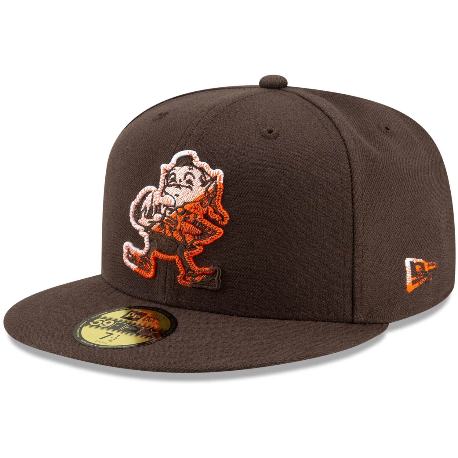 

Мужская облегающая шляпа New Era Brown Cleveland Browns Color Dim 59FIFTY