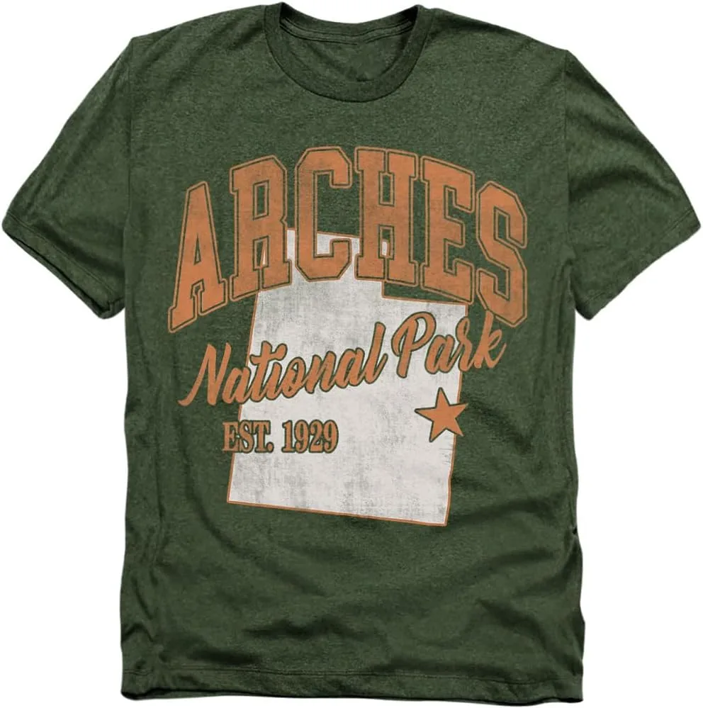 

Футболка Unisex Adult Heather с принтом Arches National Park State Line Popfunk