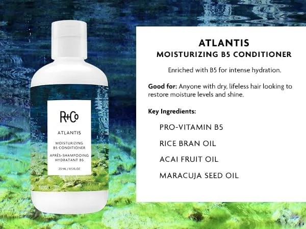 Набор шампунь и кондиционер r+co atlantis moisturizing b5 для глубокого увлажнения и восстановления сухих и поврежденных волос, 8,5 унций (2 шт) 251 мл (2 шт.) — фото 3