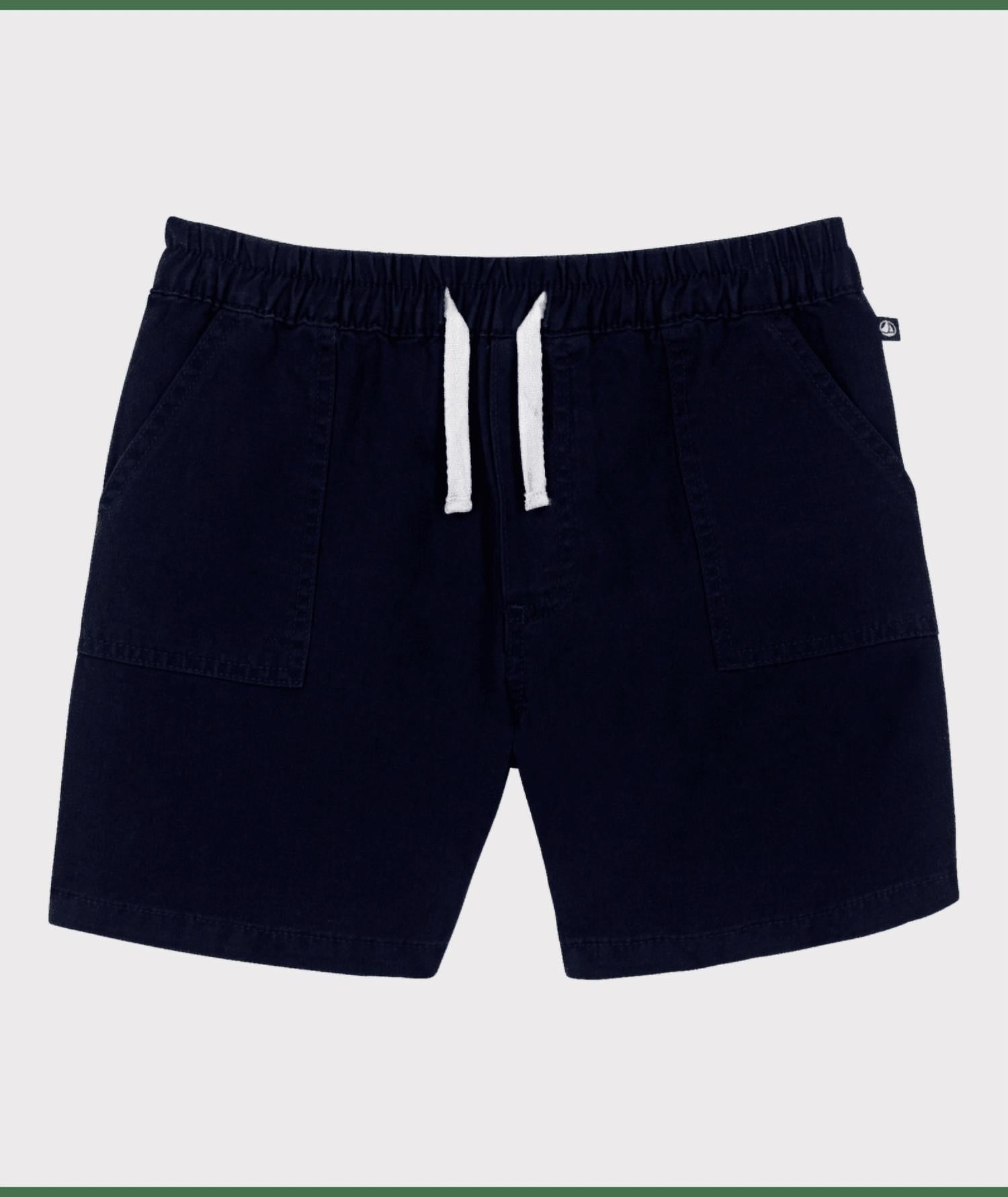 Детские хлопковые и льняные шорты в клетку, цвет Navy Petit Bateau — фото 2