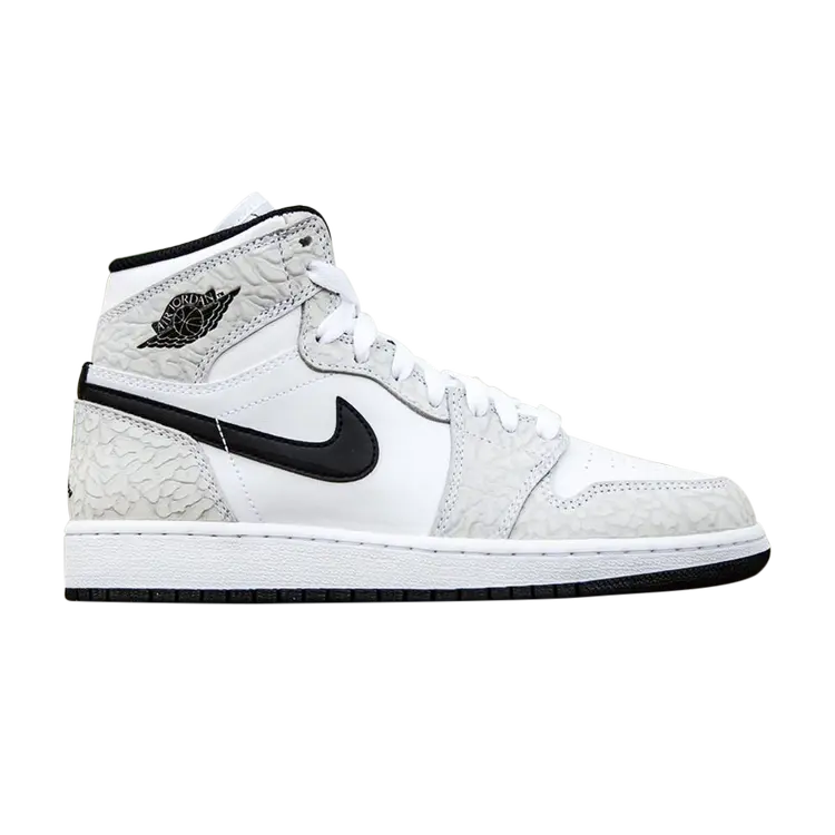 

Кроссовки Air Jordan 1 Retro High Premium GS 'White Black', белый