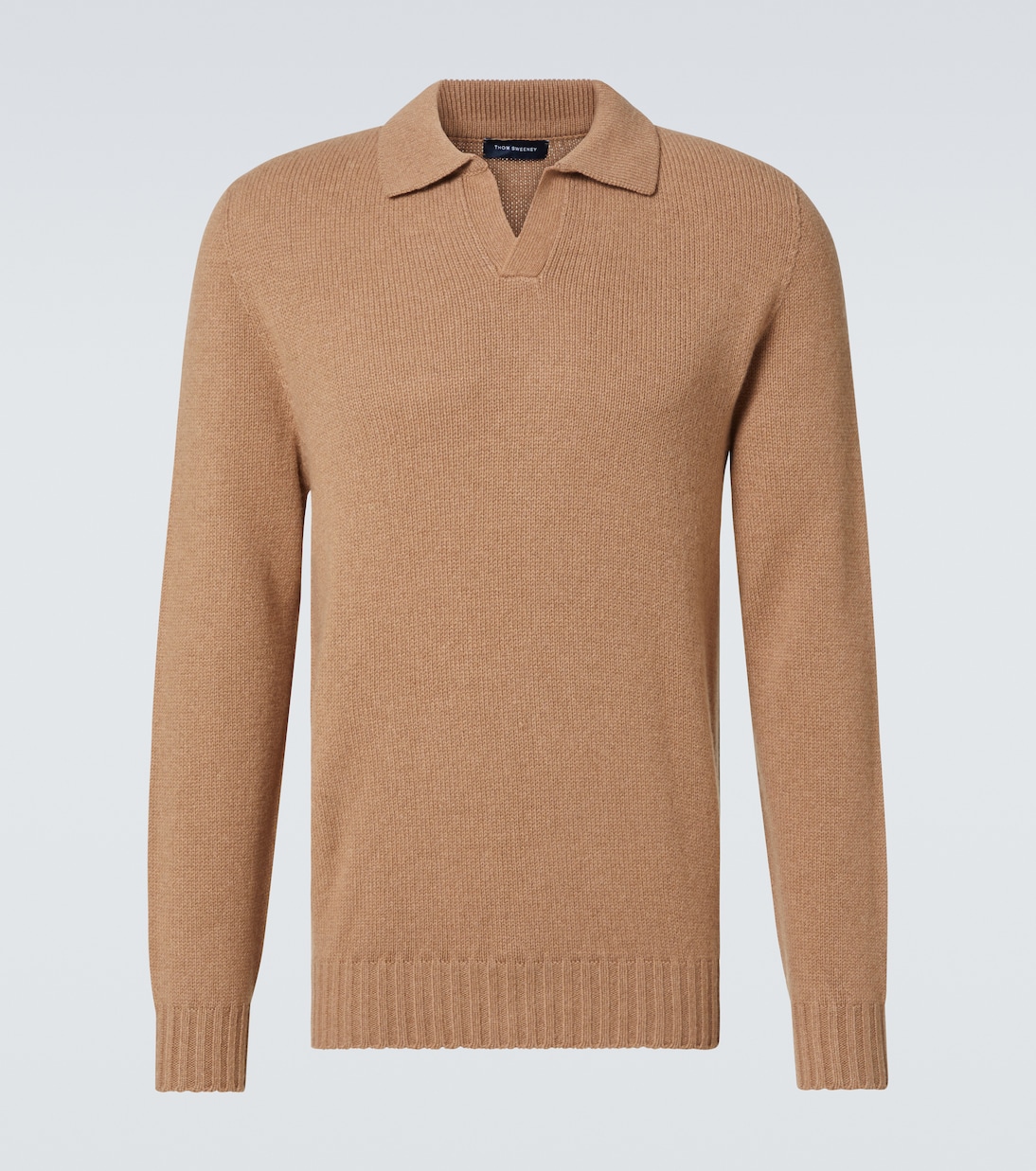 

Кашемировый свитер-поло Thom Sweeney, кэмел