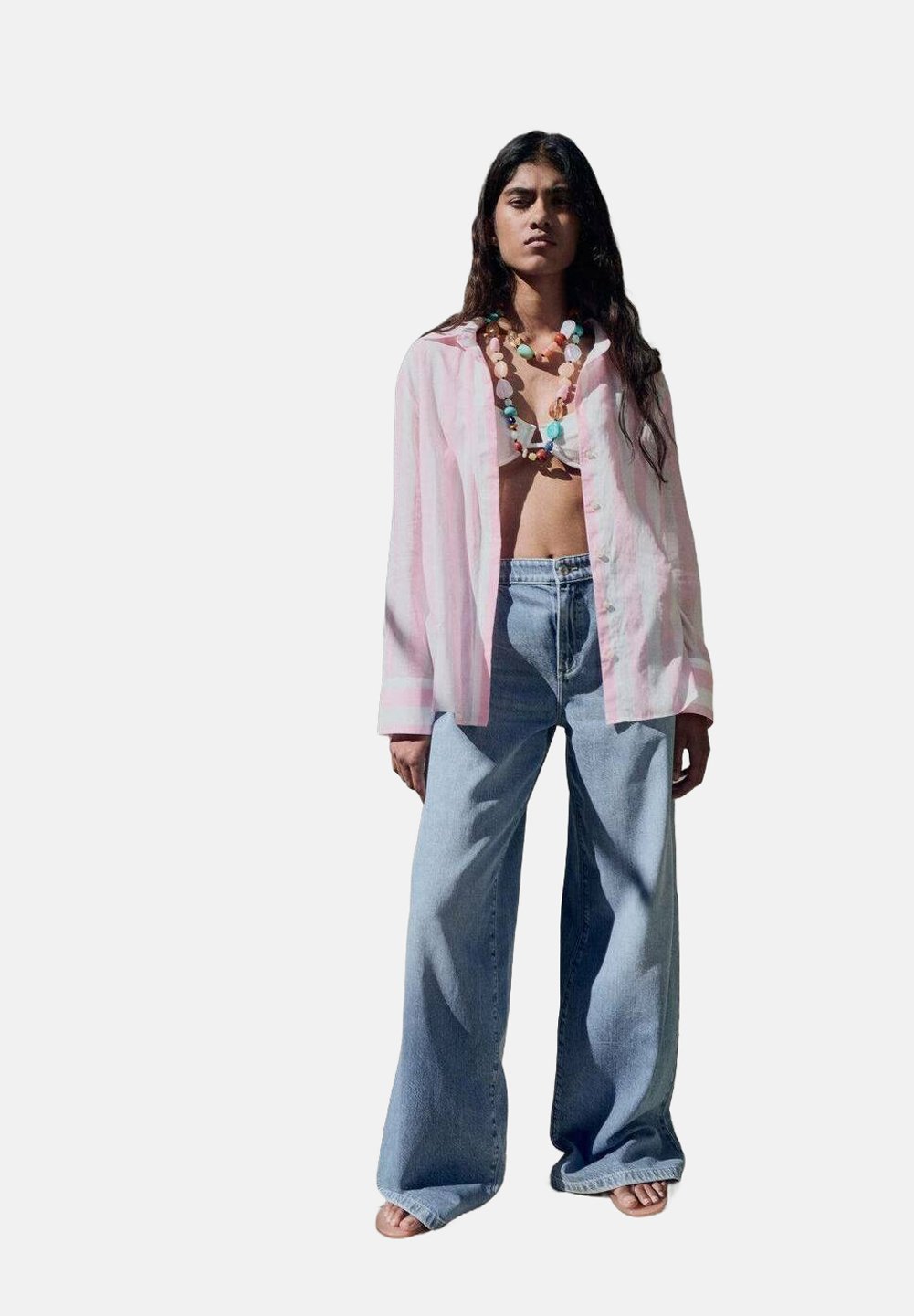 

Блузка на пуговицах STRIPED Mango, розовый