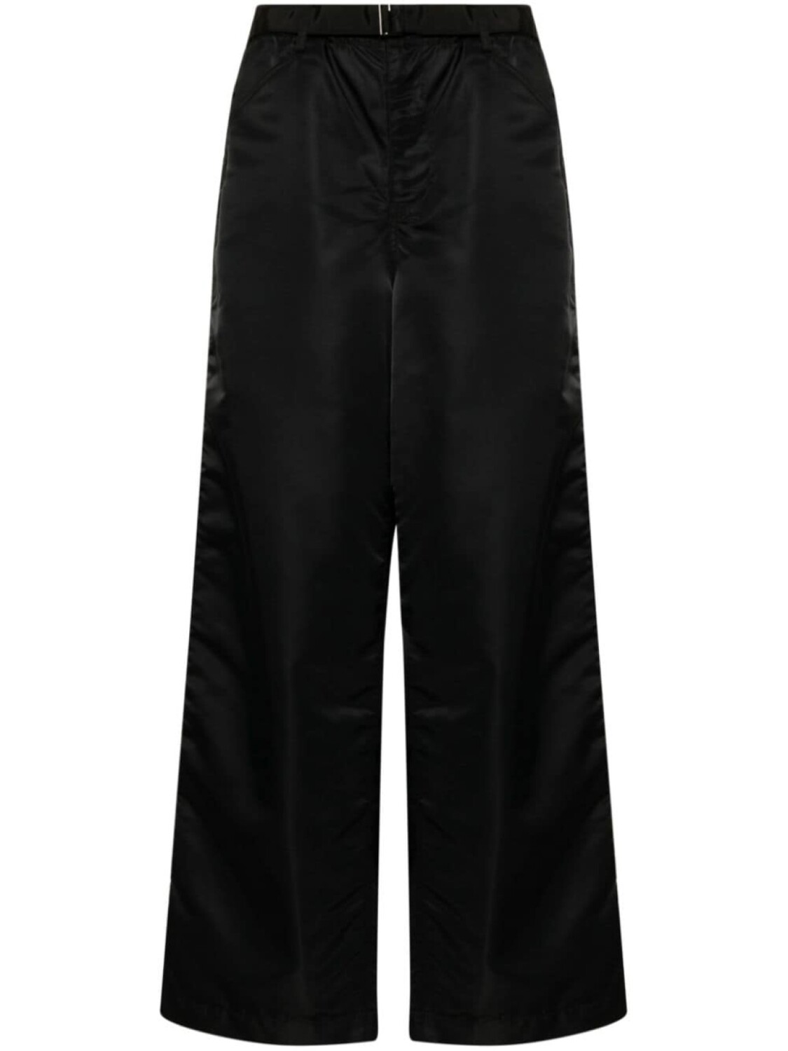 

Sacai брюки широкого кроя с поясом, черный