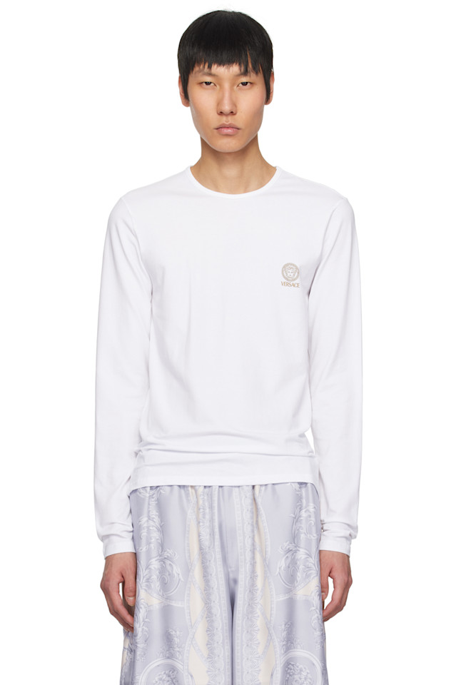 

Футболка с длинным рукавом Medusa Versace Underwear, белый