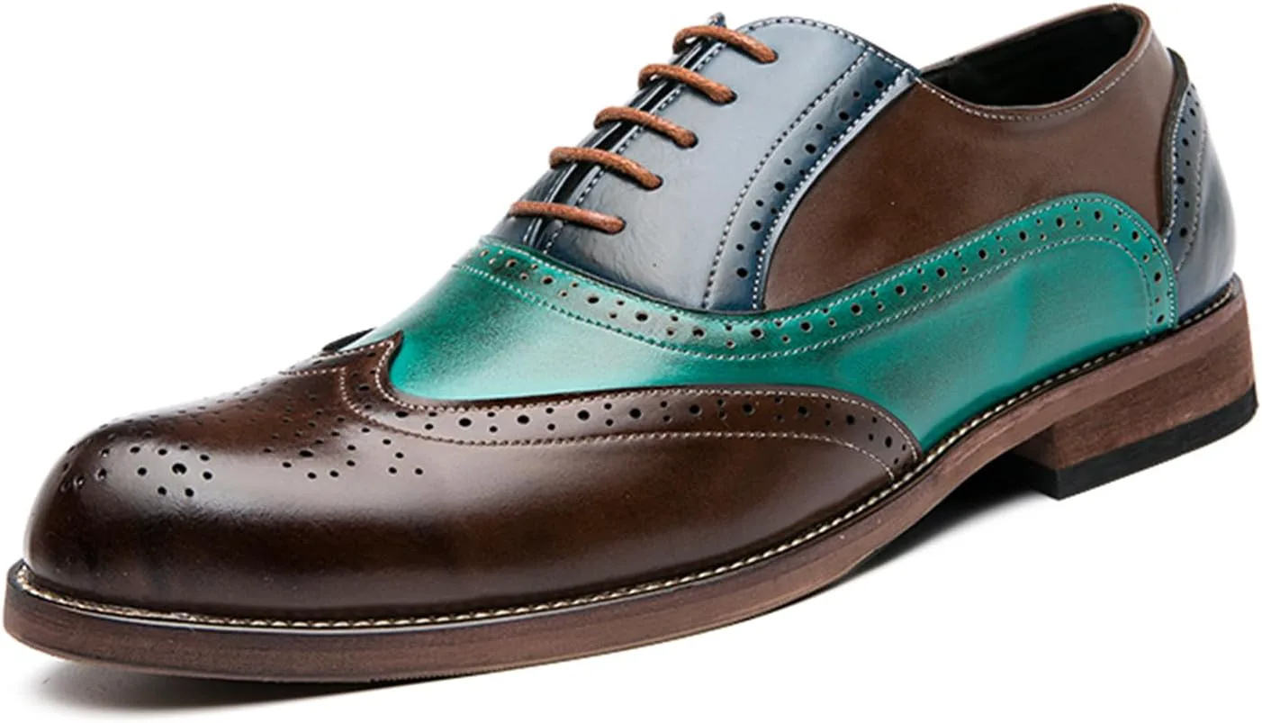 

Мужские броги с крыльями, шнурованные классические оксфорды, модная обувь Abborora, коричневый