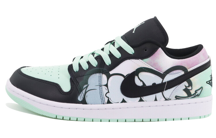 

Кроссовки Air Jordan 1 Vintage Basketball Shoes Men Low-top White, зеленый