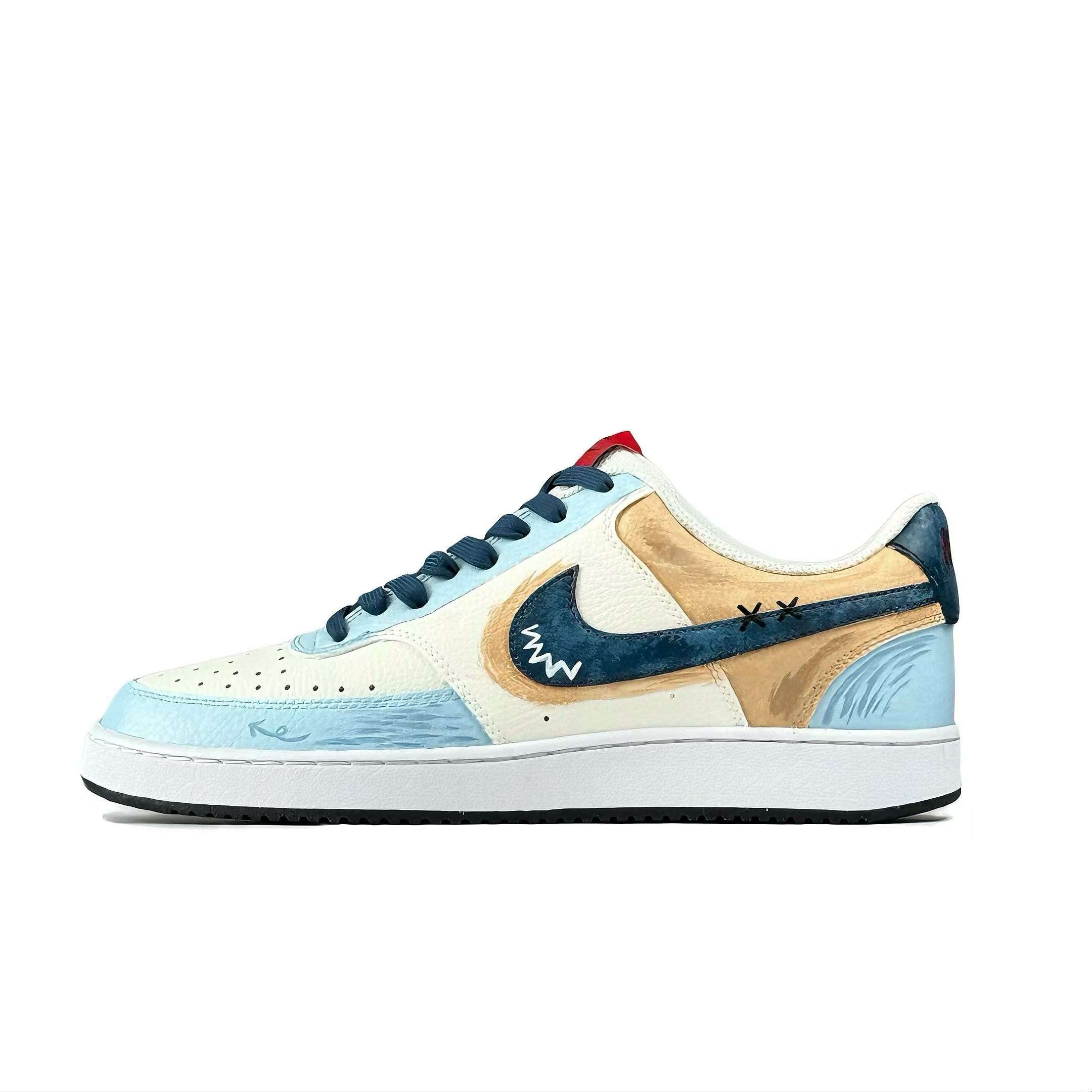 

Кроссовки Court Vision 1 Sea Salt Cheese с низким верхом, устойчивые к истиранию, для скейтбординга, мужские Nike, Light Blue