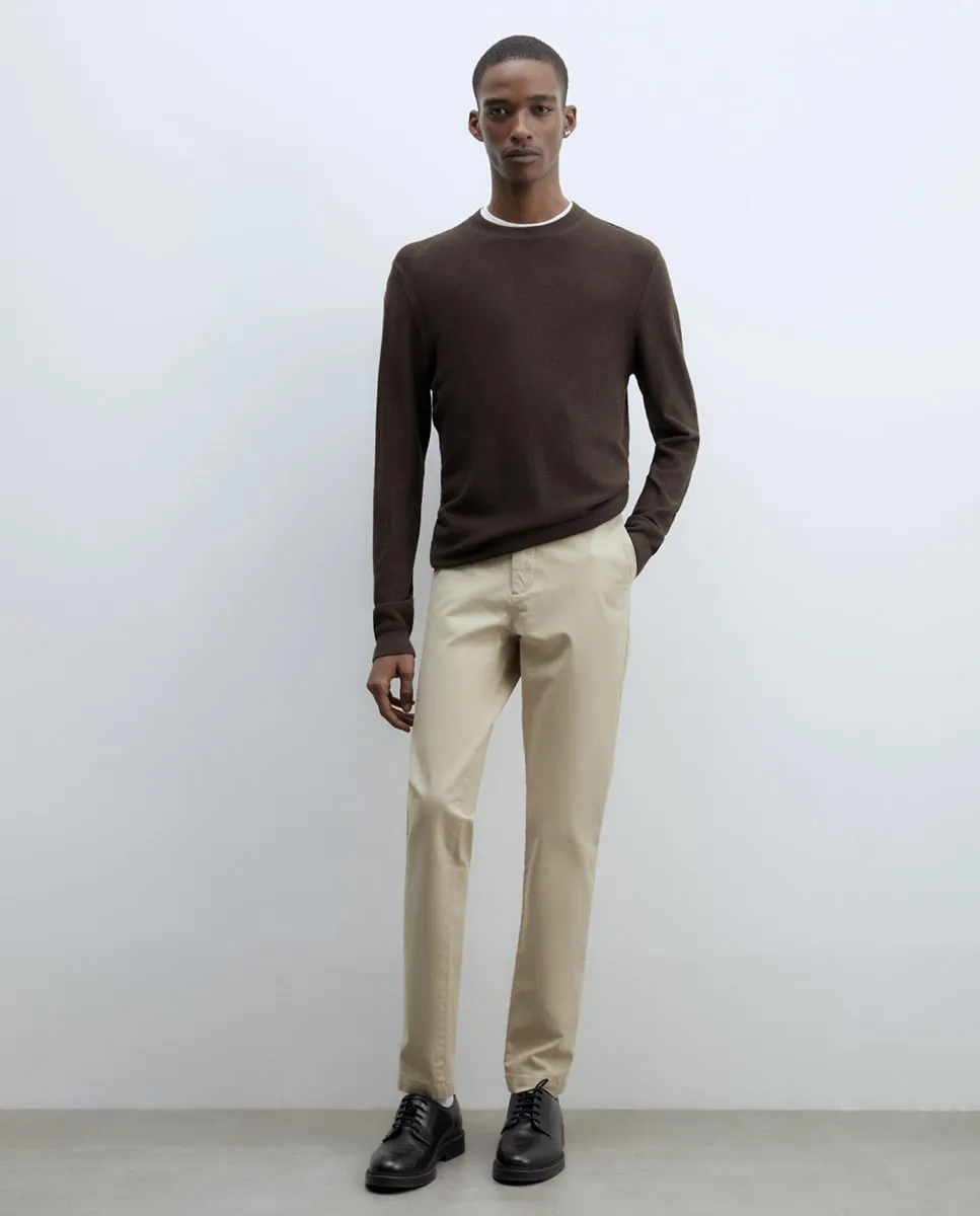 

Узкие хлопковые брюки Sfera, светло-бежевый