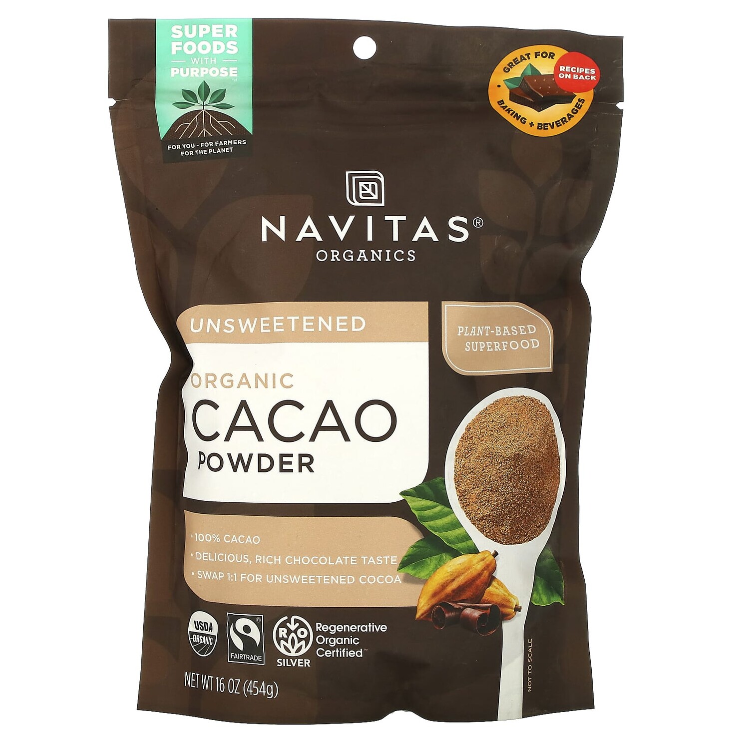 

Navitas Organics Органический порошок какао 16 унц. (454 г)