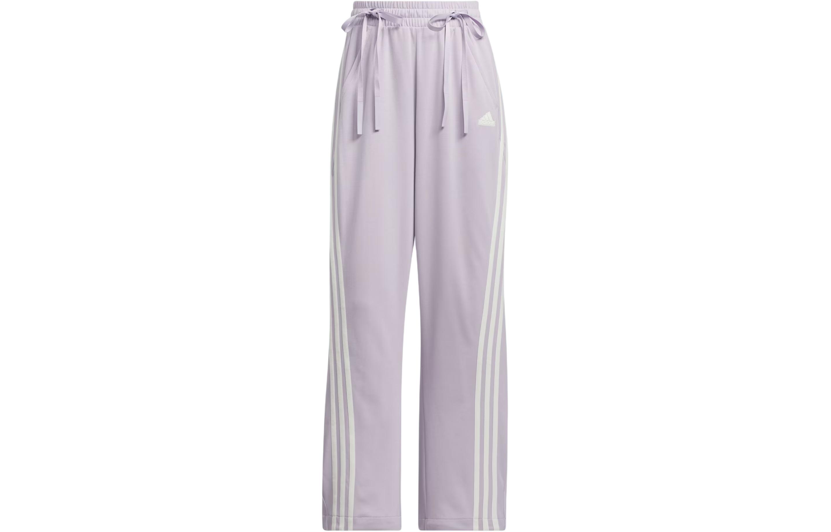 Adidas Женские джоггеры Dance Interlock вязаные спортивные штаны Silver Purple — фото 3