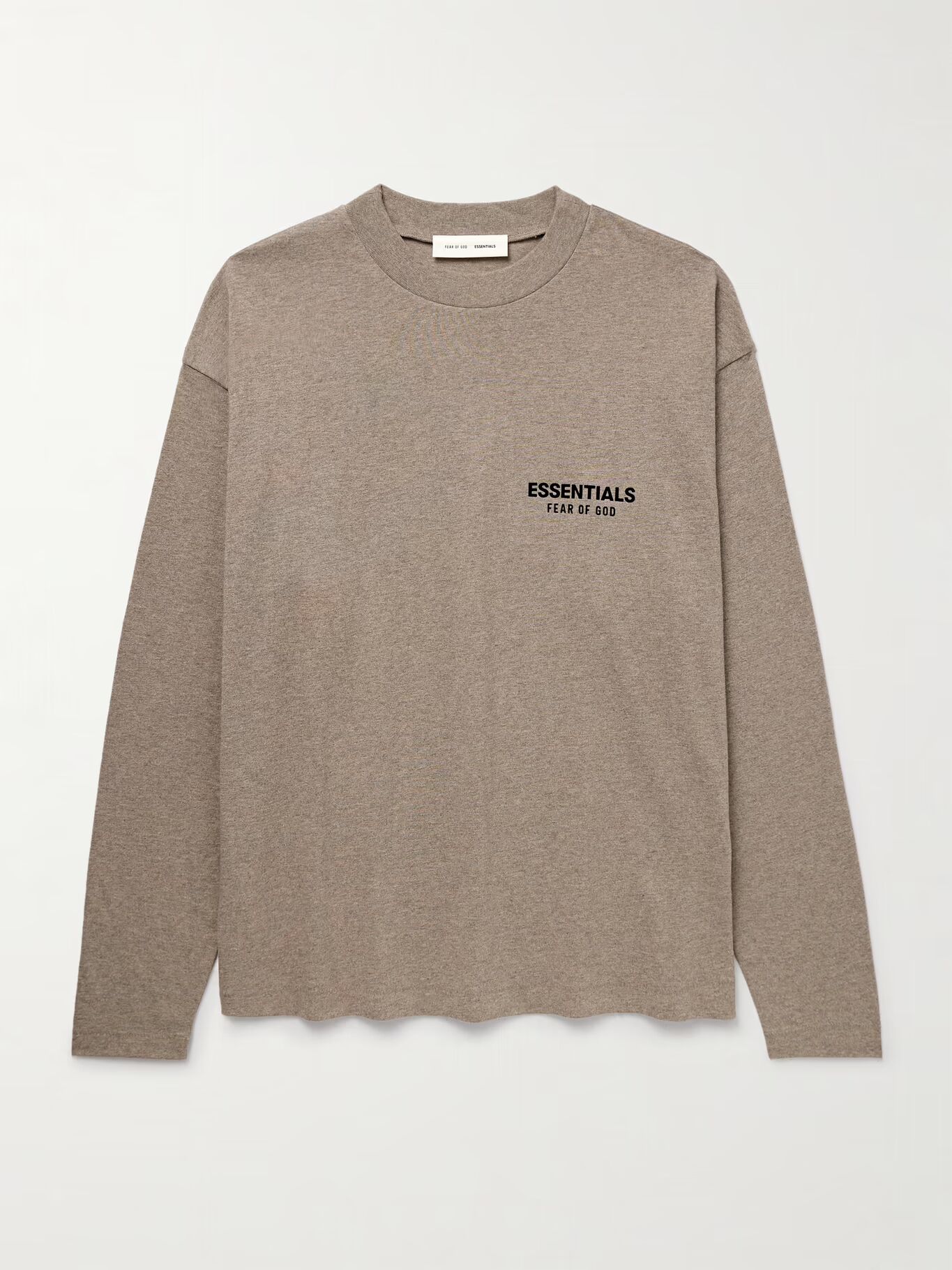 

Футболка из хлопкового джерси с логотипом FEAR OF GOD ESSENTIALS, серо-коричневый