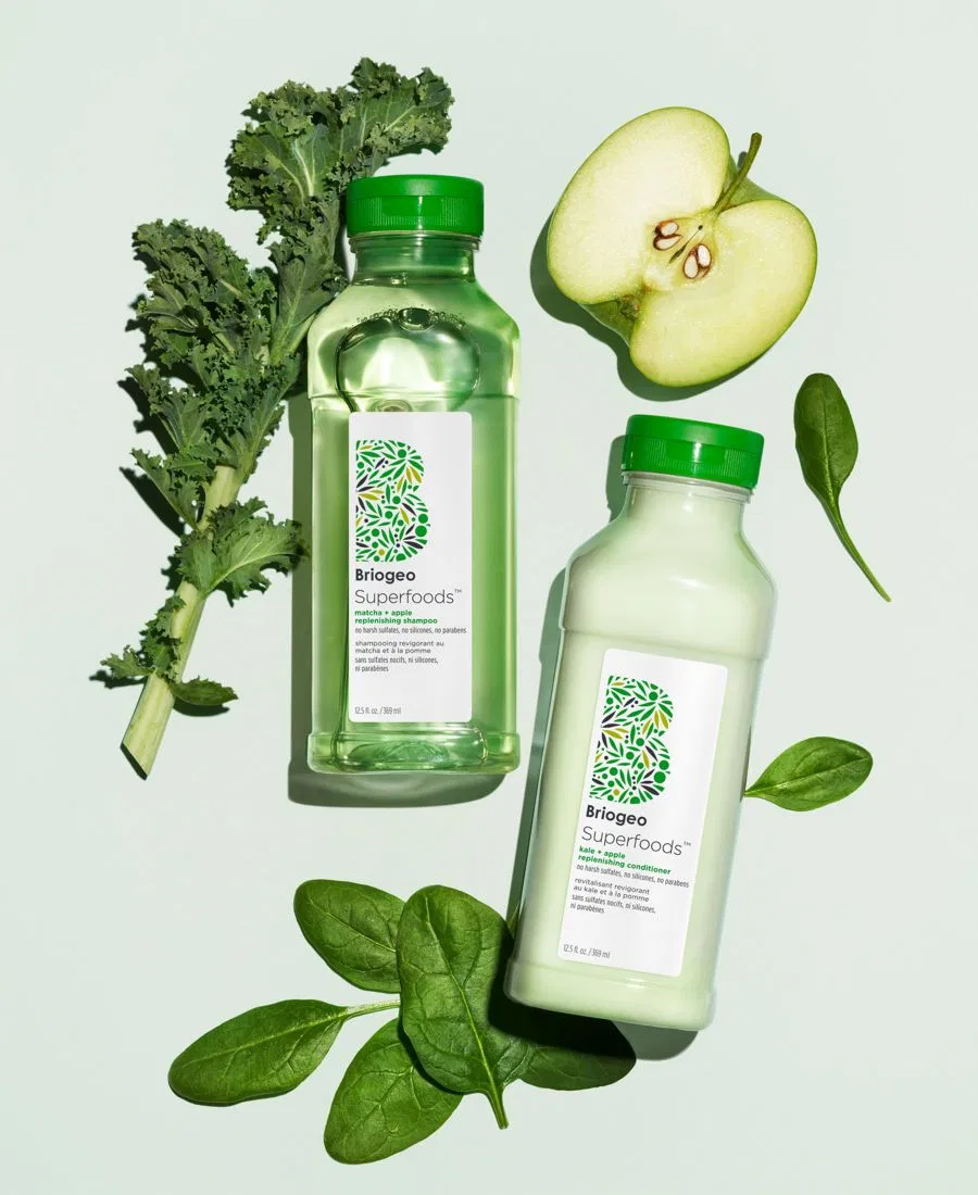 Набор из 2 средств: шампунь и кондиционер Superfoods Matcha, Apple + Kale Briogeo — фото 3