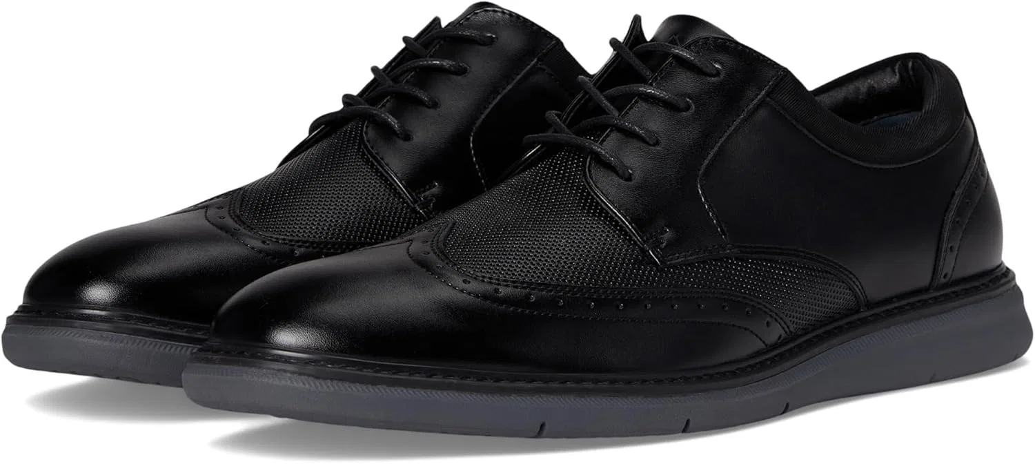 Мужские туфли Nunn Bush Chase Wingtip Oxford Contemporary на шнуровке, Black