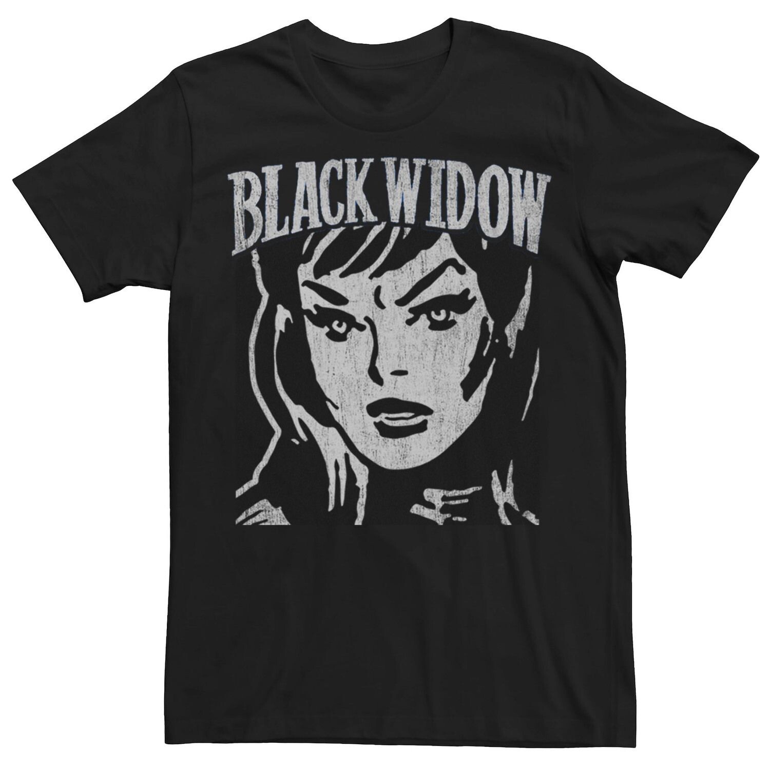 

Мужская футболка с портретом в стиле ретро-винтажа Black Widow Marvel