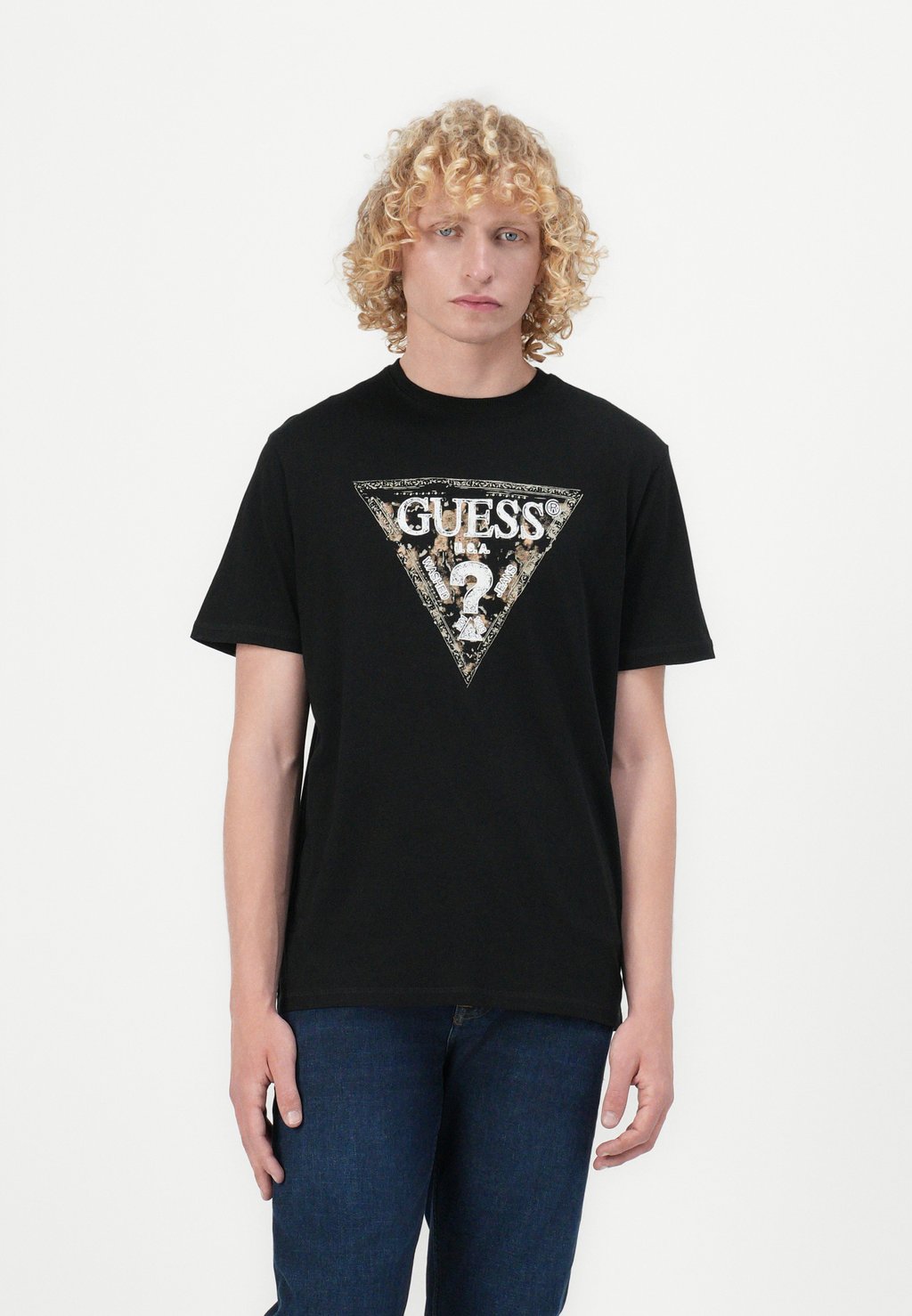 

Футболка с принтом TRIANGLE TEE Guess, черный