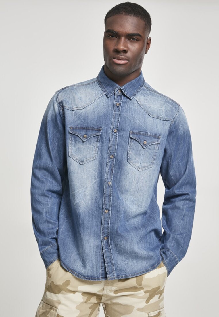 

Рубашка Herren Riley Denim Shirt Brandit, синий