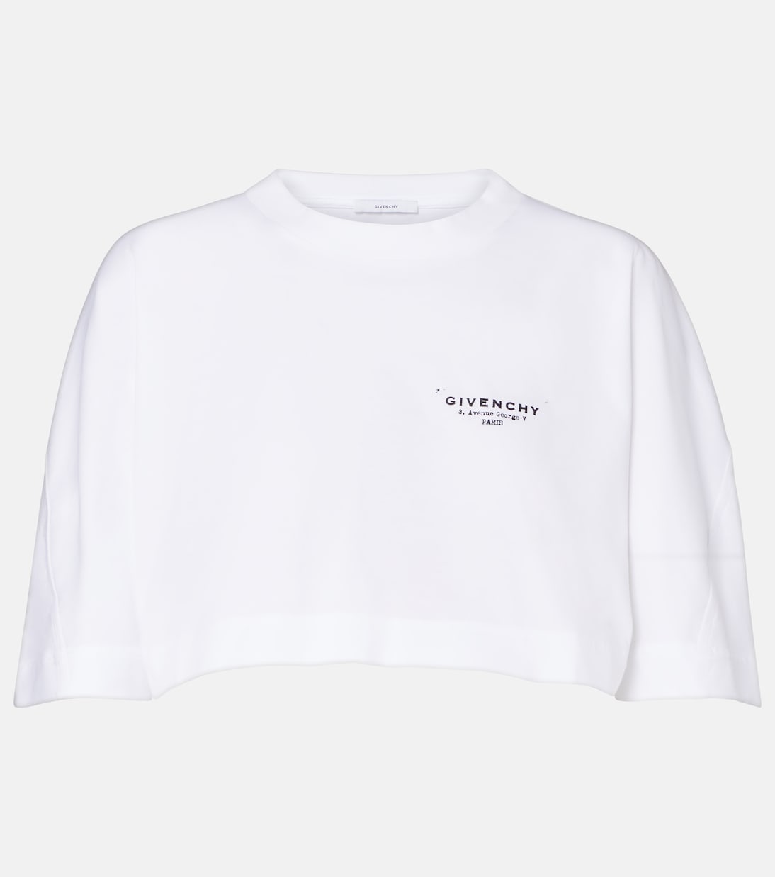 

Укороченная хлопковая футболка с логотипом Givenchy, белый