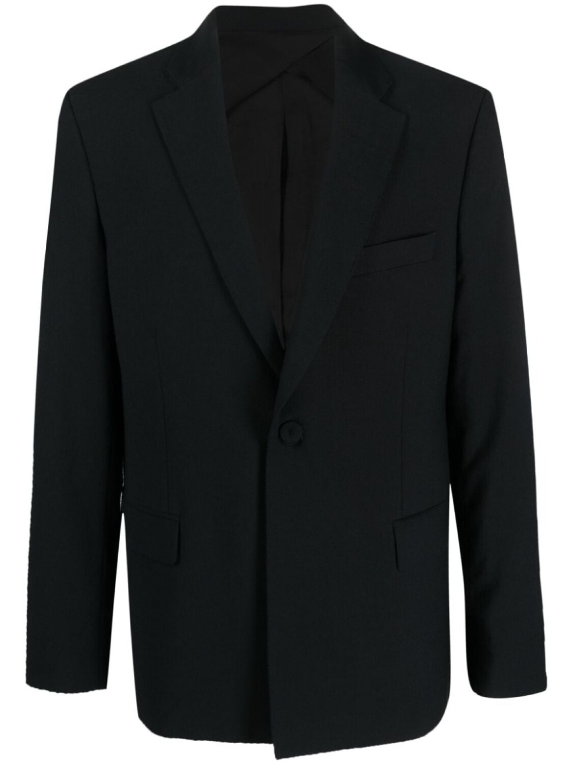 

424 notched-lapels single-breasted blazer, черный