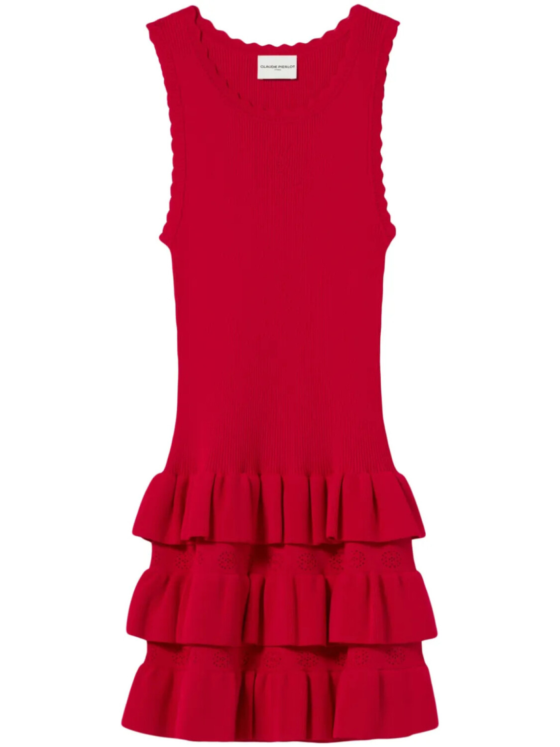 

Claudie Pierlot платье мини с оборками, красный