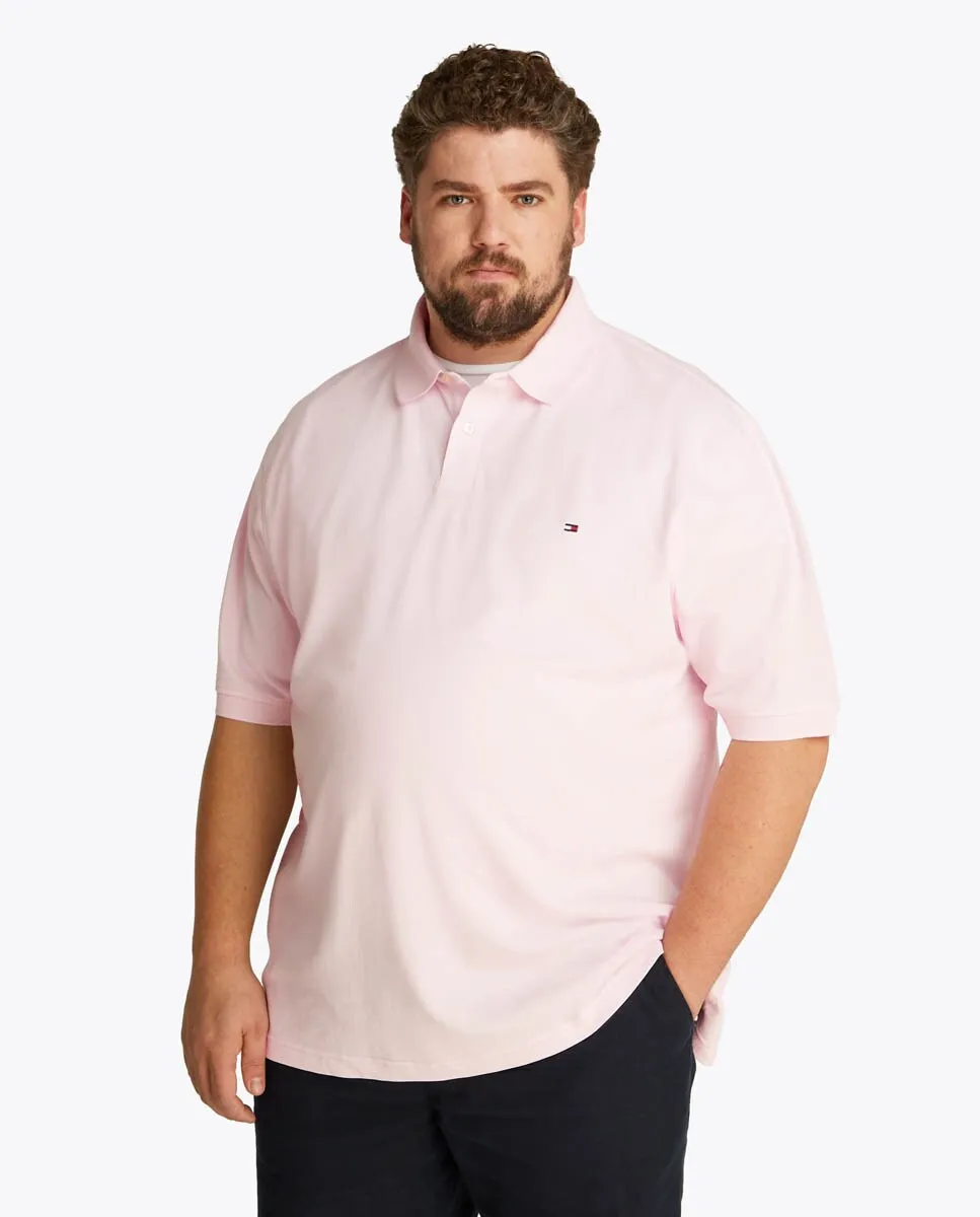 

Мужская однотонная рубашка поло, короткие рукава, большие размеры Tommy Hilfiger, розовый