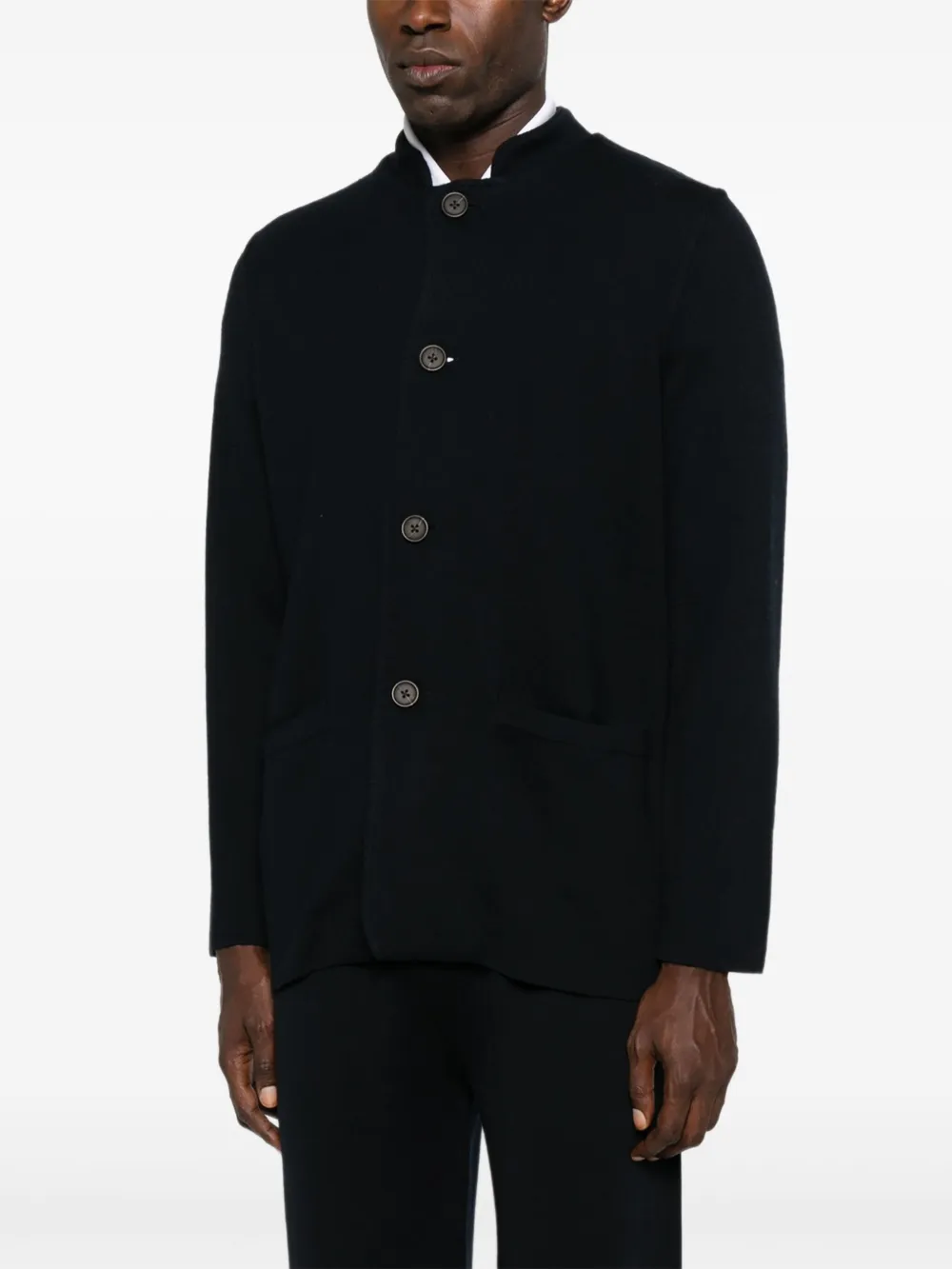 Шерстяная куртка-рубашка EMPORIO ARMANI, черный — фото 3