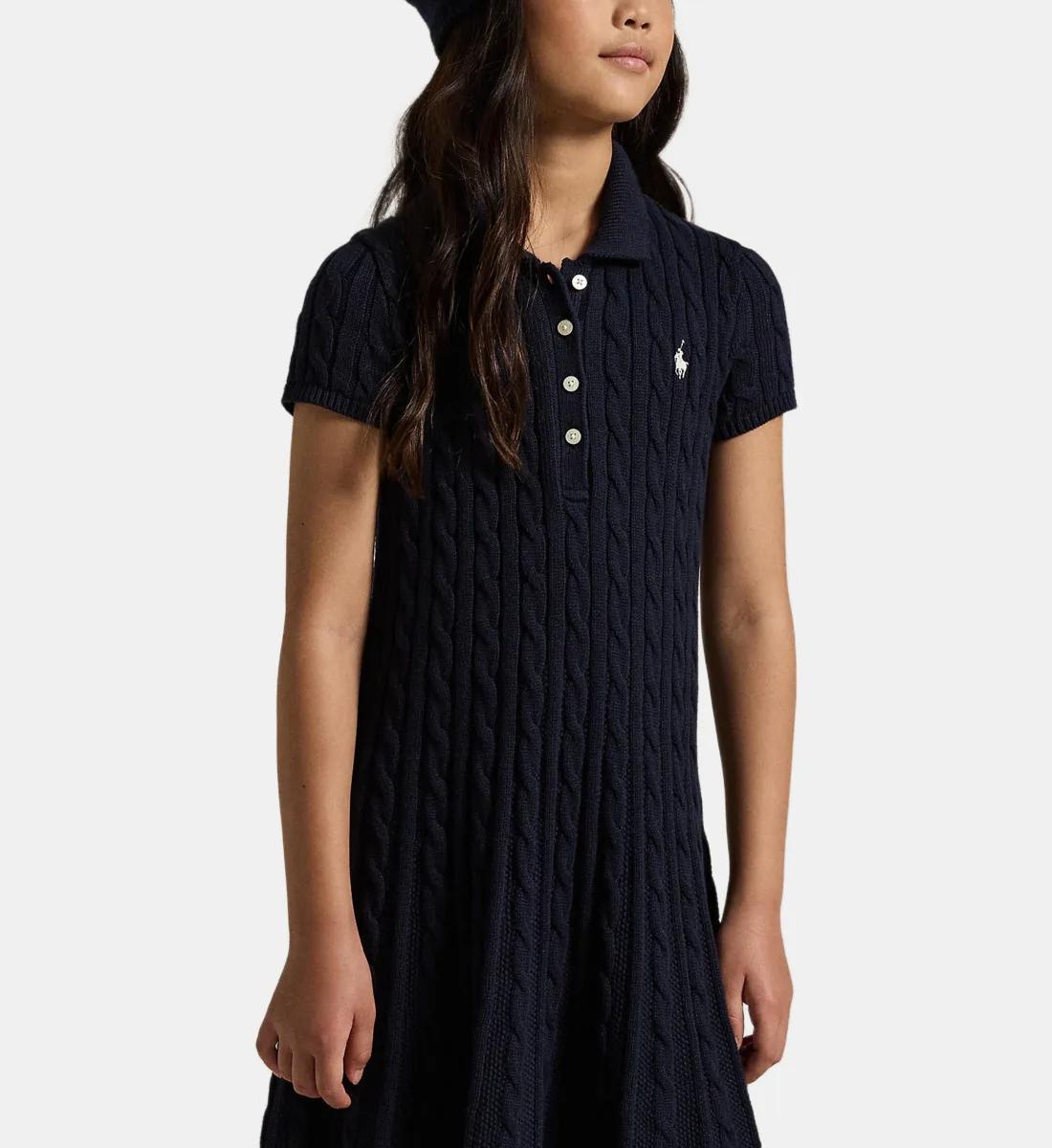 Фирменное платье-поло из рубчатого трикотажа POLO RALPH LAUREN, синий — фото 4