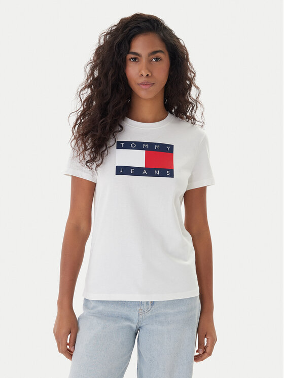 

Футболка regular fit Flag DW0DW22562 Tommy Jeans, экрю, Белый, Футболка regular fit Flag DW0DW22562 Tommy Jeans, экрю