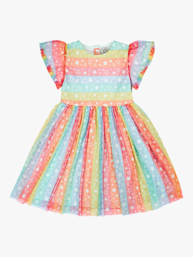

Детское праздничное платье Penny с короткими рукавами Frugi, Rainbow